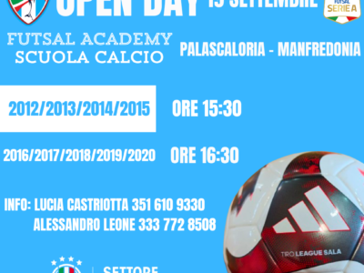 Vitulano Drugstore Manfredonia, Open Day Scuola Calcio anche giovedì 19 settembre